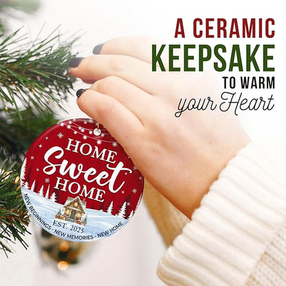ZAGKOO New Home Ornament 2025, First House Ornament - New Home Gift Ideas - Best Housewarming Gifts 2025 - House Warming Gifts for Owners, Couples, Men, Women - Our First Christmas Ceramic Keepsake