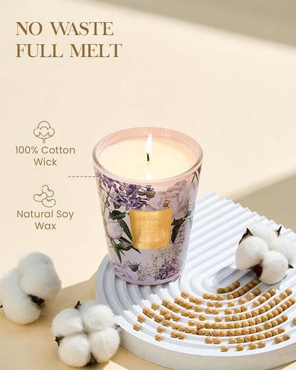 M&SENSE Lavender Glow Scented Natural Soy Wax Candle, 14.1oz 60 Hours Long Lasting Slow Burning Candles for Home Decor, Aromatherapy Candle for Stress Relief