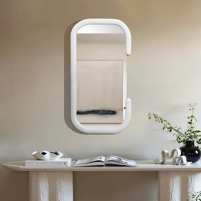 LuxenHome Asymmetrical Wall Mirror for Bathroom, 21.5"x40.5" Large C-Framed Wall Mounted Decorative Vanity Mirror for Living Room Bedroom Decor, Hanging Sculptures Accent for Entryway Hall Home Decor