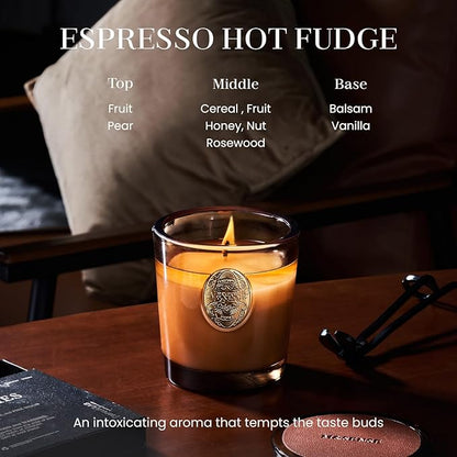 M&SENSE Natural Strong Soy Candle | Espresso Hot Fudge & Brown| 9.2 oz, 50H Burn Time | Luxury Scented Candle for Relaxation, Gifting, Home Décor | Ideal for Bedroom, Office, Party Ambiance