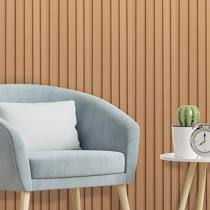 Art3d WPC Wainscoting Panels, 16-Pack 48 x 6 Inch 3D Wall Accents for Interior Wall Decor, Living Room, Bedroom, Boxwood