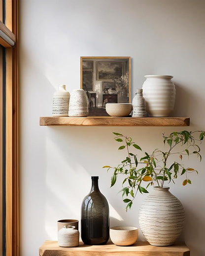 KBKBART Vintage Framed Wall Art, Farmhouse Decor Moody Still Life Canvas Oil Painting Vintage Dark Bathroom Art Prints, Neutral Antique Wall Art Decor for Bedroom, Living Room, Gallery, Gifts for Friends or Family (8"x10")