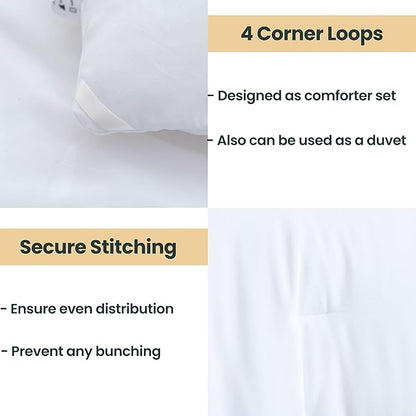 Paxrac Classic Pure White California King Comforter, 3 Pieces Oversized King Comforter Set, Lightweight Solid Bedding Set, All Seasons Soft Cal King Comforter Set (104x96In Comforter & 2 Pillowcases)