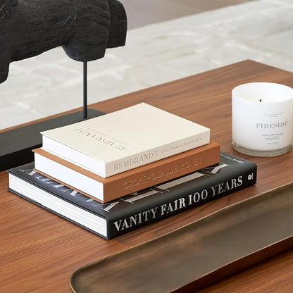Beautiful Decorative Books - Set of 2 Linen Boxes Enhance Your Table, Bookshelf or Mantel Decor - Aesthetic Fake/Faux Books for Modern Home Decoration, Photo Storage and as a Keepsake Box