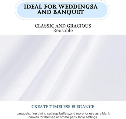 6 Pack White Table Cloth Rectangle 60 x 126 Inch Tablecloths for 6 Foot Rectangle Tables. Stain and Winkle Resistant Polyester Washable White Table Cloths for Parties Wedding Dining