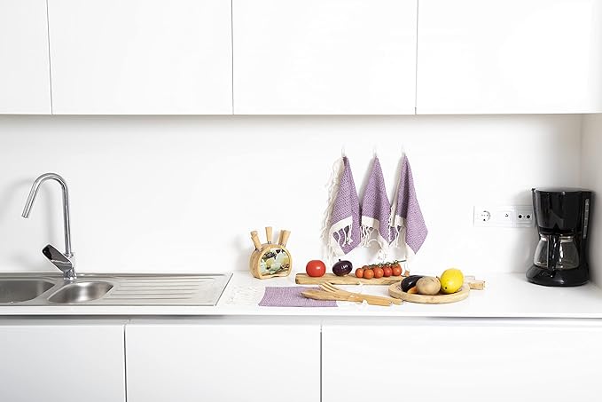 Smyrna Turkish Cotton Dish Towels Pack of 6, 100% Natural Cotton, 12x12 Inches, Machine Washable, Ultra Soft, Absorbent, Prewashed and Quick Dry Turkish Dish Towels, Dusty Rose