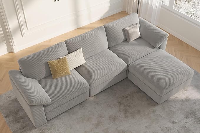 EASE MOOSE Oversized L Shape Sectional Modular Sectional Sofa,Extra Large Comfty Cloud Couch，Deep Seat Wide Modular Sofa for Living Room ，Removable Cover