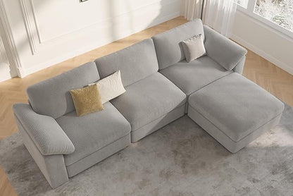 EASE MOOSE Oversized L Shape Sectional Modular Sectional Sofa,Extra Large Comfty Cloud Couch，Deep Seat Wide Modular Sofa for Living Room ，Removable Cover
