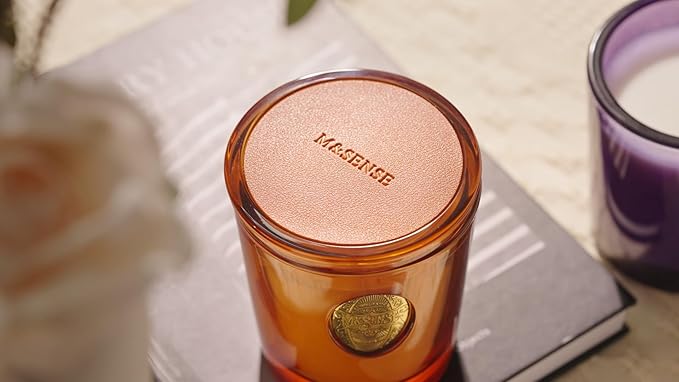M&SENSE Natural Fresh Soy Candle | Orange Goji & Neon Orange | 9.2 oz, 50H Burn Time | Luxury Scented Candle for Relaxation, Gifting, Home Décor | Ideal for Bedroom, Office, Party Ambiance