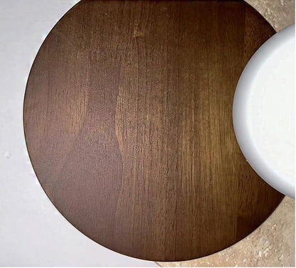 Marble Wall Lamp, Bathroom Vanity Light Fixtures, Wall Mount Lamp, Over Mirror, Stone Wall Sconces, Vintage Wall Light with Wood and Stone Shade, for Porch Workshop Kitchen Living Room