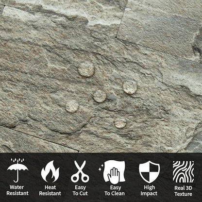 AULIGET 3" x 6" Subway Tile Peel and Stick Backsplash, Thick PVC Stick on Wall Tiles (100, Apache Brown Rock)