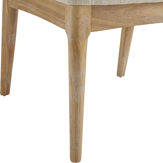 Christopher Knight Home Lilia Dining Chairs Set of 2, Modern Dining Chair with Fabric Upholstery, Rubberwood Frame Kitchen Chairs with Cane Webbing, Extra Seat for Dining Room, Beige + Natural