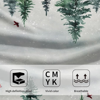 Winter Snow Forest Hand Towels 2 Pack Christmas Pine Trees Cardinal Holiday Face Towels Soft Absorbent Kitchen 14x28