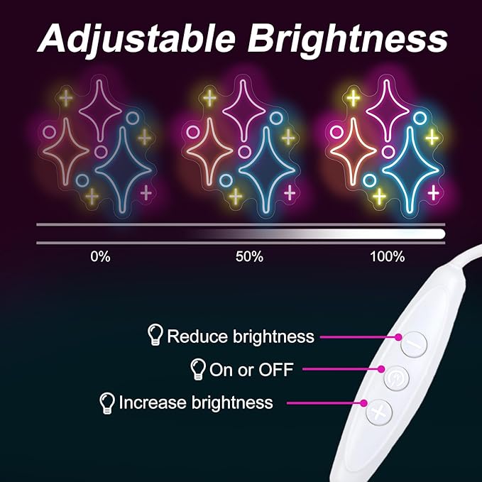 Sparkle Stars Neon Signs, Led Light Wall Decor For Kids Boys Girl's Bedrooms Living Room Nursery, Store Decoration, Game Room Family Birthday Bar Wedding Party Gift, Christmas, Birthday, Wedding, Hom