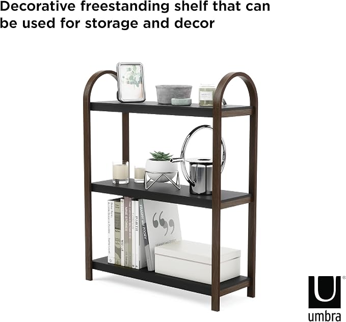 Umbra Bellwood Freestand Bookcase Shelf Black/Walnut