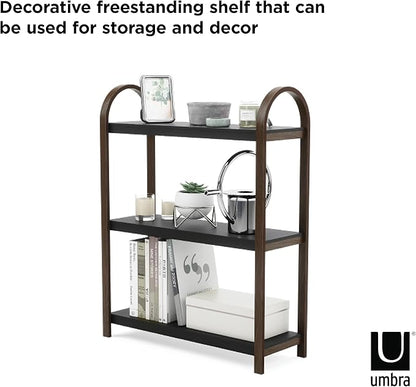 Umbra Bellwood Freestand Bookcase Shelf Black/Walnut