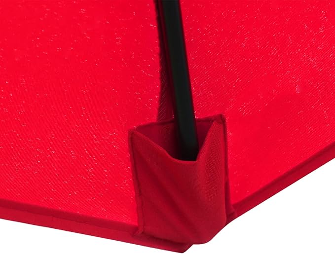 Sunnyglade 7.5' Patio Umbrella Outdoor Table Market Umbrella with Push Button Tilt/Crank, 6 Ribs (Red)