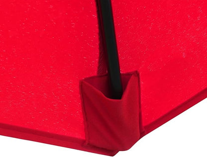 Sunnyglade 7.5' Patio Umbrella Outdoor Table Market Umbrella with Push Button Tilt/Crank, 6 Ribs (Red)