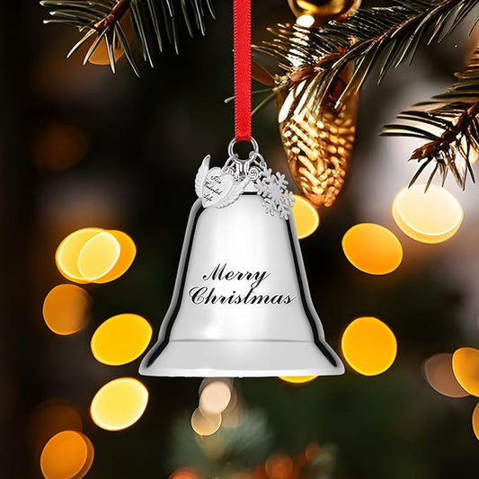 Styleonme Christmas Bells, 2025 Christmas Ornaments, This is a Christmas Angel Bell Accessory Inspired by a Beautiful Life, Featuring The Charm of zinc Alloy Heart-Shaped Angel Wings and Snowflakes