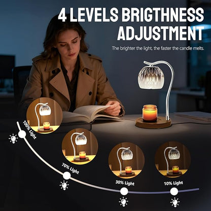 GEEZO Fragrance Candle Warmer Lamp，Electric Candle Warmer with Timer & Dimmer，Mom Christmas Birthday Gifts for Women, House Warming Gifts New Home Bedroom Decor