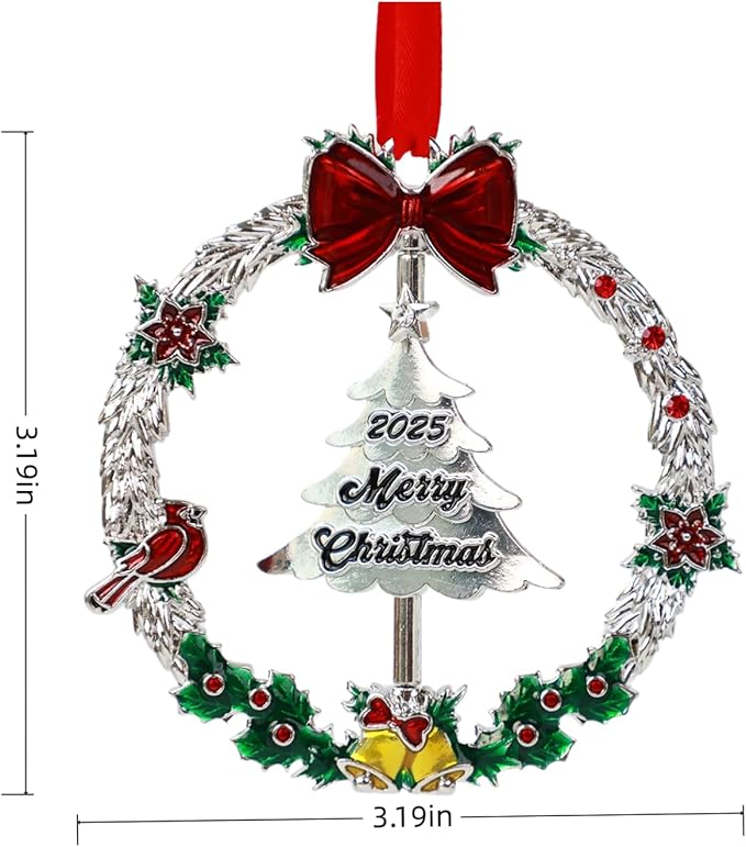 Christmas Ornaments 2025 Keepsake Xmas Tree Decorations with Gift Box Rotation Pendant DIY Hanging Craft Collectibles for Indoor Home Party (Tree)