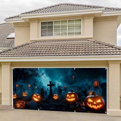 6 x 13 ft Halloween Garage Door Decorations Halloween decorations Witch Door Cover, Hanging Banner, Cauldron Backdrop Mural for Home, Outdoor, Indoor, Spooky Party, Wall, Window (Cross)