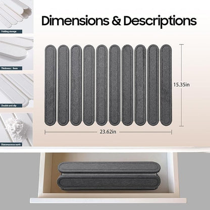 Stone Dish Drying Mat or Kitchen Counter, Quick Dry Stone Mat Kitchen for Dishes Bottles Cups, Large Foldable Diatomaceous Earth Dish Drying Mats Match Any Countertop, Dark Grey