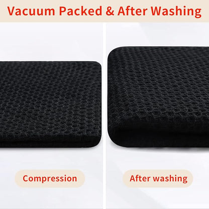 Homaxy 100% Cotton Kitchen Towels and Dishcloths Set, 12 x 12 Inches and 13 x 28 Inches, Set of 8 Bulk Kitchen Towels Set, Ultra Soft Absorbent Dish Cloths for Washing Dishes, Black