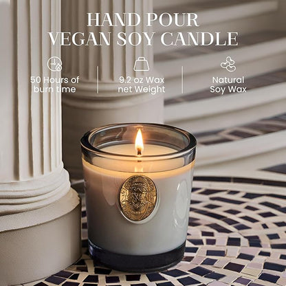 M&SENSE Natural Soy Candle | Coconut & Gray | 9.2 oz, 50H Burn Time | Luxury Scented Candle for Relaxation, Gifting, Home Décor | Ideal for Bedroom, Office, Party Ambiance