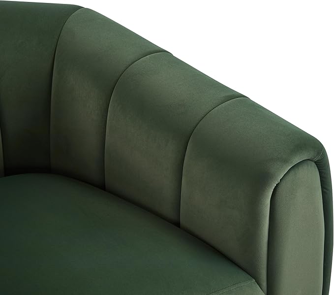 Christopher Knight Home Monroe Velvet Swivel Club Chair,Armchair with 360-Degree Rotation,Upholstered Barrel Swivel Sofa Chair for Living Room/Bedroom,Tufted Back,Thick Cushion, Iron Base, Olive Green