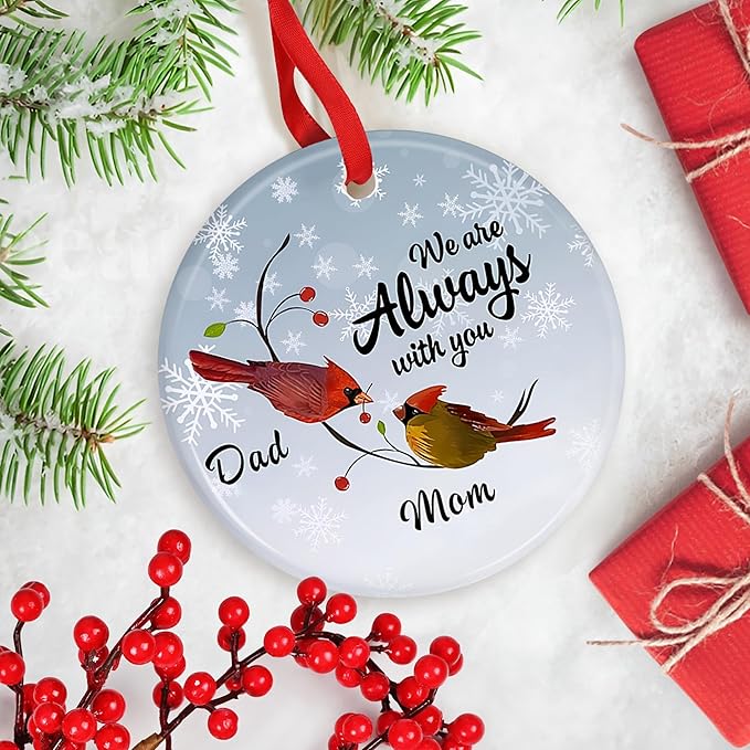 Cardinal Christmas Ornament - Memorial Ornament for Dad and Mom - Sympathy Gift - Thinking of You Remembrance Gift