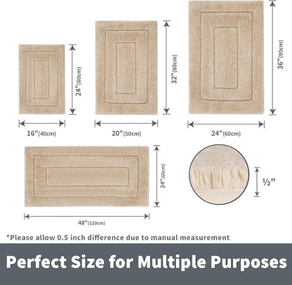 GRANNY SAYS Bathroom Rugs Non Slip, 20" x 32", Bath Rugs for Bathroom Washable, Bath Mats for Floor, Microfiber Bath Mat for Tub, Absorbent Bath Rugs for Bath, Khaki