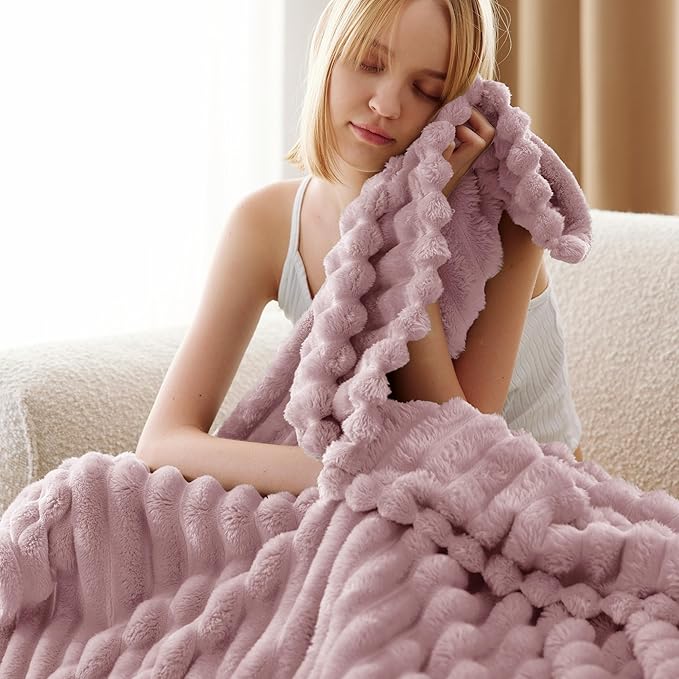 Bedsure GentleSoft Pink Fleece Blanket for  - Cozy Soft Blankets for Women, Cute Small Throws for Girls, Pink Decor Gifts for Home Room Office, 50x60 Inches