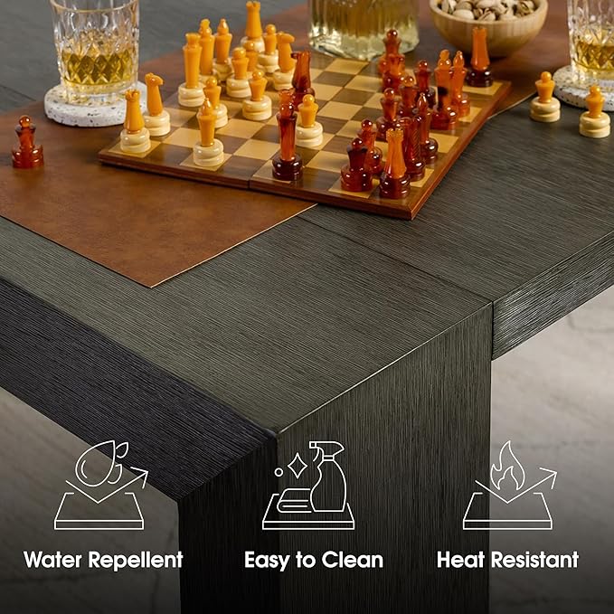 Transformer Expandable Dining Table Set – Solid Wood Table for 2 to 12 with Bench and Coffee Table Panel Storage – Space-Saving Adjustable Dining Furniture (Dark Grey, Table + Bench + Coffee Table)