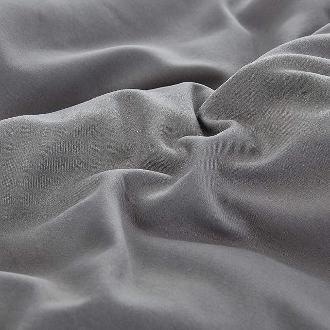 CLOTHKNOW Grey King Size Comforter Set Dark Gray Bedding Comforter Sets Soft All Season Men Women Comforter Boys Comforter with 2 x Pillow Cases