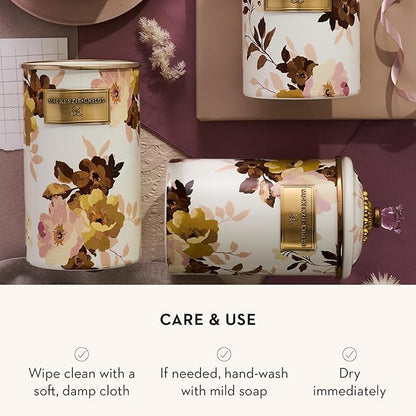 MACKENZIE-CHILDS Enamel Utensil Holder, Stylish Kitchen Countertop, Wild Rose White