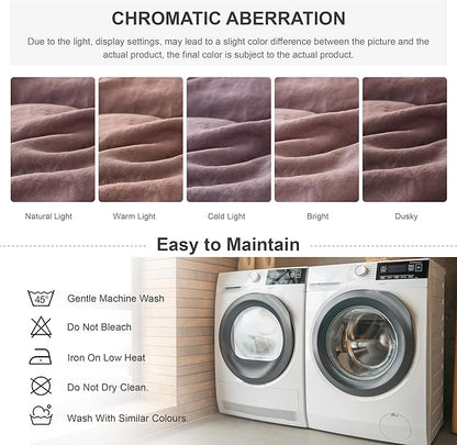 Simple&Opulence 100% Linen Duvet Cover Set, 3 PCS Natural French Flax Purple Duvet Cover Queen Size, Breathable Soft Comfy Linen Bedding Comforter Cover with 2 Pillowcases(Purple, 88"x92")