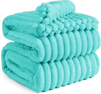 Bedsure GentleSoft Blue California King Size for Bed - Cozy Soft Blankets for Women, Cute Small Fleece Throws for Girls, Birthday Gifts for Women, Blue Fog, 102x96 Inches