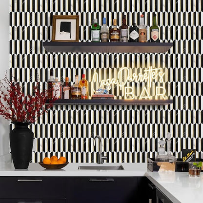 Vamos Tile Peel and Stick Backsplash Seamless Tile,Stick on Backsplash for Kitchen and Bathroom,Marble Look PVC Mixed Metal Gold Self Adhesive Metal Mosaic Tiles (10 Sheets)