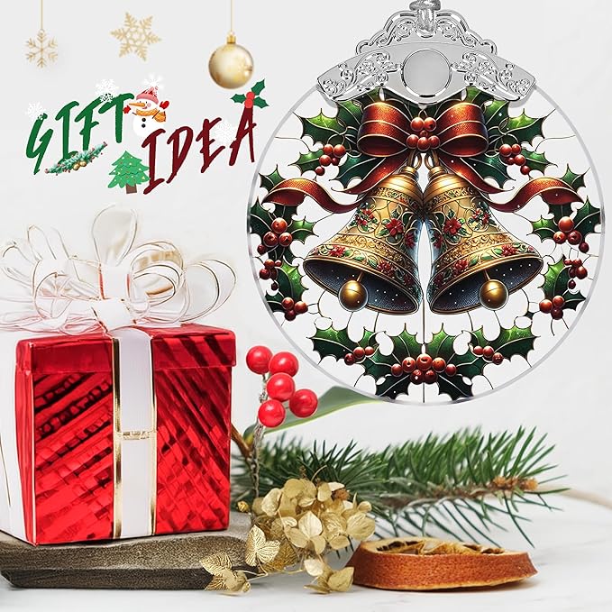 Bell Stained Glass Orament - Christmas Ornament - Christmas Decorations for Tree - Holiday Present ldeas - Gift Exchange