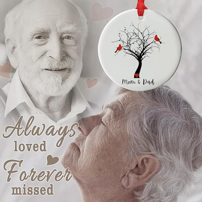 Cardinal Remembrance Ornament for Loss of Dad - Sympathy Christmas Tree Memorial Gift