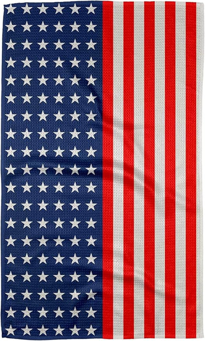 GEOMETRY Patriotic Kitchen Towels Quick Dry Microfiber Red White Blue Star Spangled Holiday