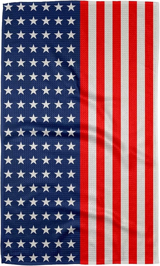 GEOMETRY Patriotic Kitchen Towels Quick Dry Microfiber Red White Blue Star Spangled Holiday