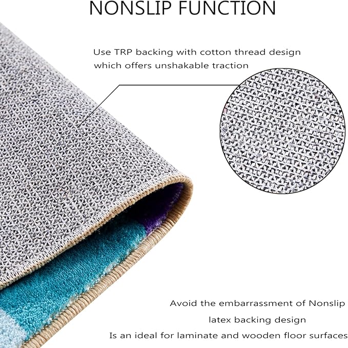 Multicolored Checkerboard Washable Rug 5x7 Ultra Thin Retro Funky Aesthetic Cute Area Rugs for Living Dining Room Bedroom Kitchen Office Entryway Dorm, Colorful Checkered Modern Geometric Carpet