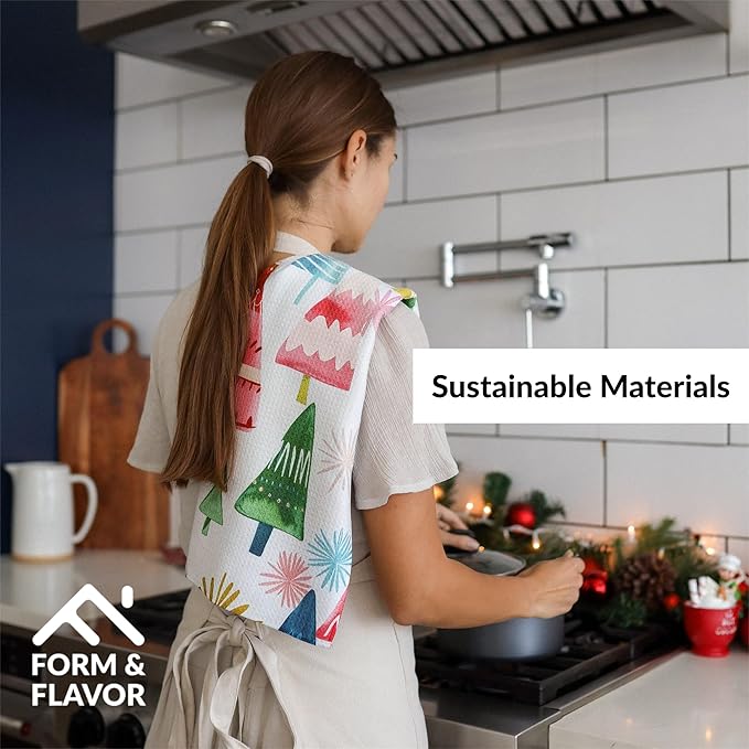 Christmas Dish Towels Set Holiday Kitchen Towels Tea Towels Decorative Hand Towels