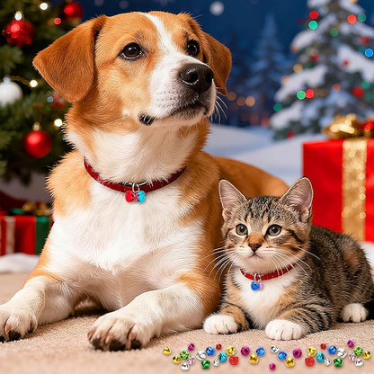 Augshy 240 Pieces Multicolour Jingle Bells 4 Colors Mixed Craft Bell Bulk for Christmas Home and Pet Decorations Xmas Decor Party Favors Supplies (0.3/0.4/0.47 inch)