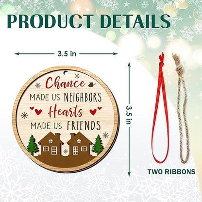 Christmas Neighbor Gifts for Friends - Wooden Christmas Ornaments 2025 for Tree Decorations - Gifts for Neighbors Friends BFF Bestie Women Men, Neighbor Ornaments, Awesome Neighbor Gift