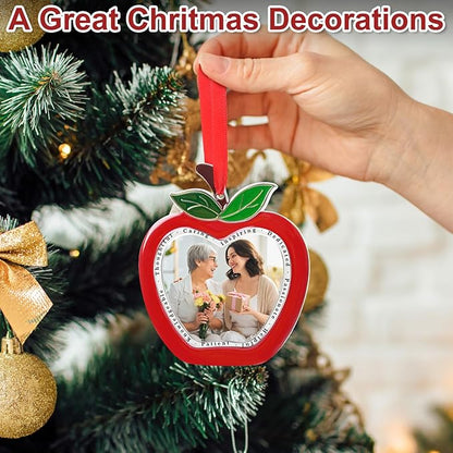 COCHIE Retirement Gift for Teacher Woman Men from Student, Thank You Teacher Appreciation Gift, Personalized Metal Picture Frame Retirement Ornament Keepsake, Christmas Teachers Gifts Ideas