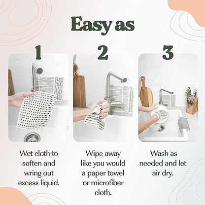 FEBU Swedish Dishcloths 5 Pack Sunset Reusable Washable Kitchen Dish Towels Tabletop Decor