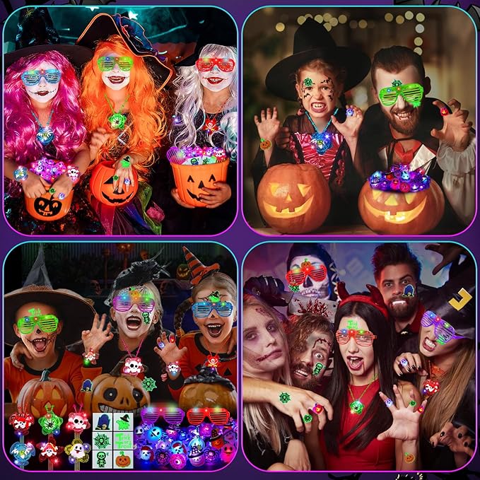 Halloween Party Favors for Kids, 72 Pack Glow in the Dark Toys Bulk Halloween Toys for Girl Boy School Classroom Goodies Bags Fillers Party Supplies Trick or Treats Gifts